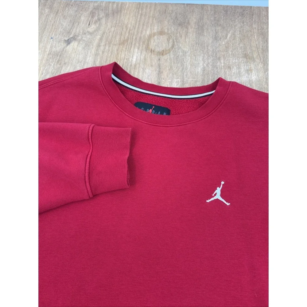 Air Jordan Long Sleeve Crewneck Pullover Sweatshirt Men's L Red‎ Basketball Nike